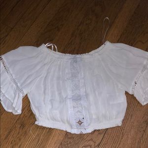 White blouse crop top